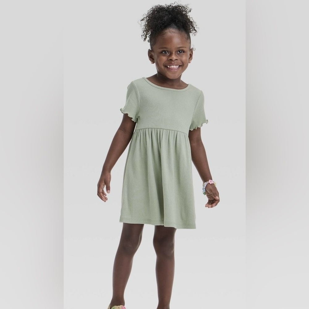 NWT Toddler Girls' Short Sleeve Ribbed Dress - Cat & Jack Size 4T